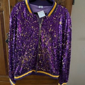 Purple & gold sequin jacket